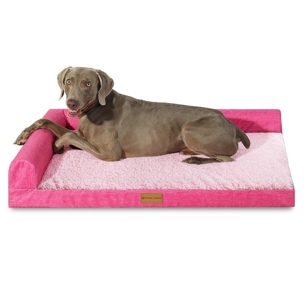 Cama ortopédica Patas Lague Rosa 56x40 para articulaciones y descanso cómodo