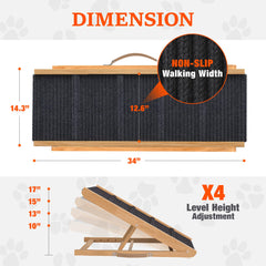 PATHOSIO PETS rampla plegable para perro, ideal para viajar y guardar