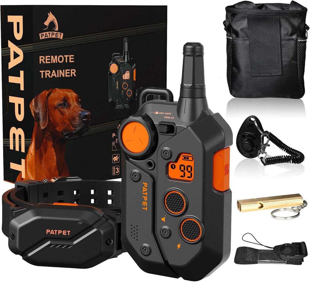 PATPET collar de entrenamiento para perros con alcance remoto de 1-2 millas.