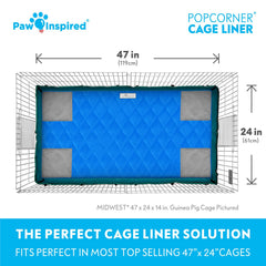 Paw Inspired PopCorner capa impermeable trasera mantiene secos al animal y evita fugas.