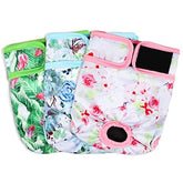 Paw Legend pañales lavables para perra en celo con diseño floral y comodidad.