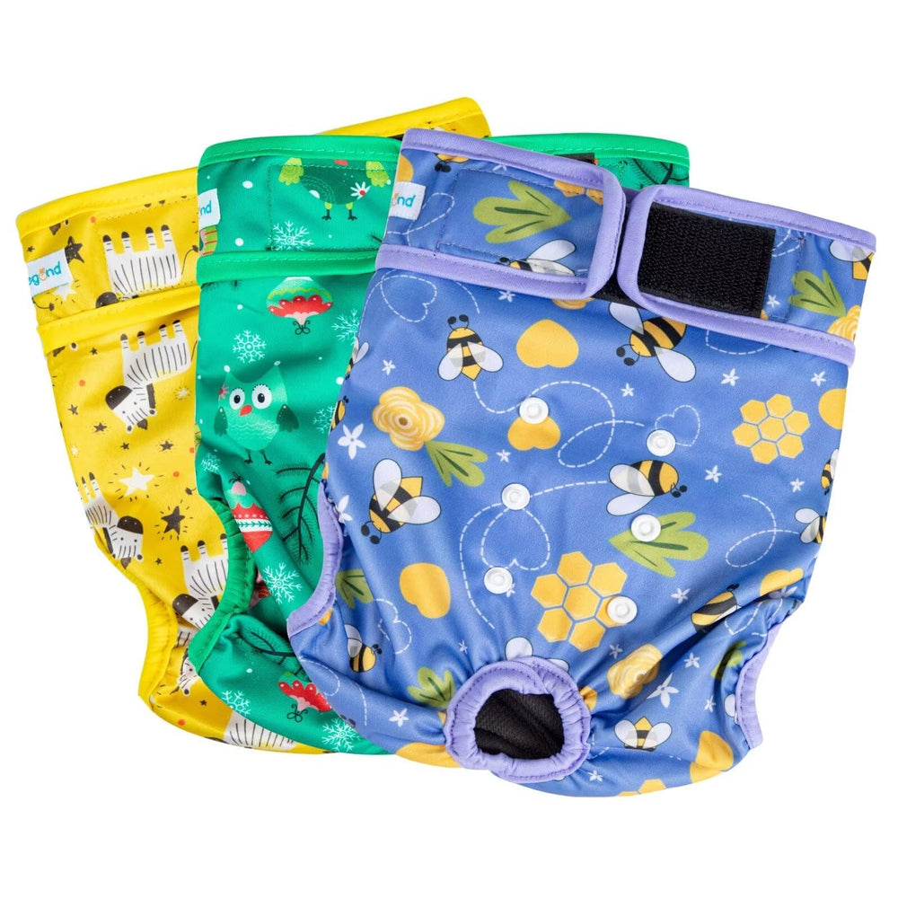 Paw Legend pañales para perras reutilizables en paquete de tres para confort diario.
