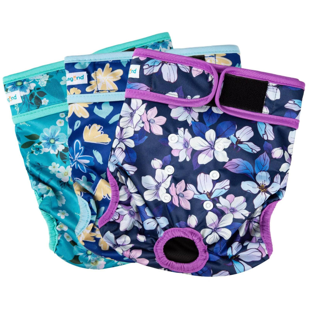 Paw Legend pañales para perro femenino con ajuste y cierres seguros para comodidad diaria.