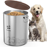 Paw Libero contenedor-alimento-perros-acero-inoxidable-frente mantiene fresca la comida