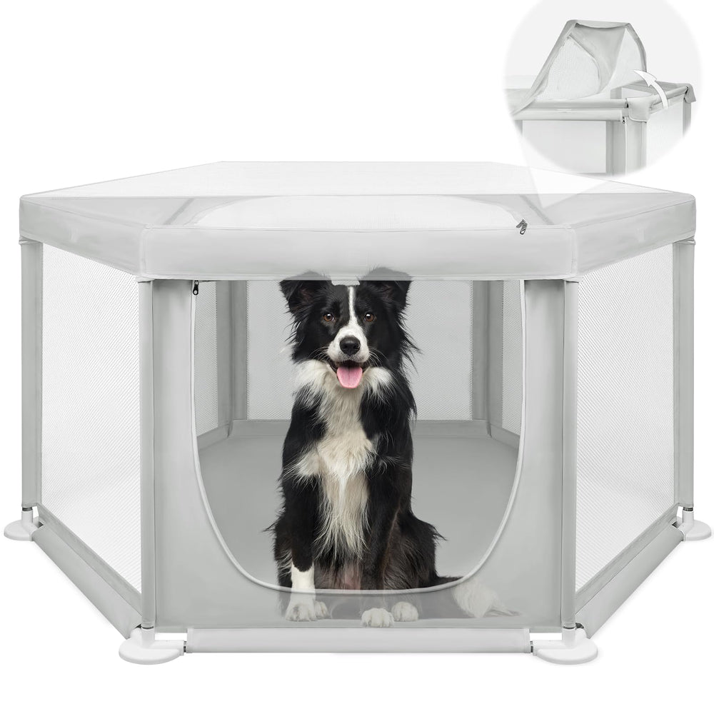 Paw Libero Playpen interior grande, amplio espacio para moverse con seguridad.