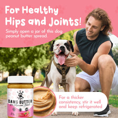 PAW POWER Dawg Butter, perro feliz disfrutando un snack delicioso