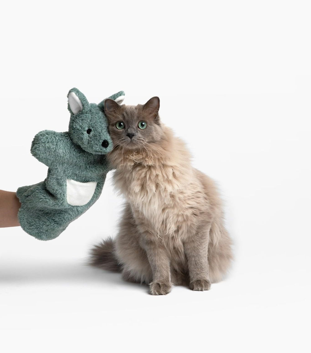 Paw Puppets canguro peluche con orejas crujientes para juego interactivo seguro.