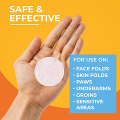 Aplicación en rostro y pliegues con Paw Science, uso seguro.