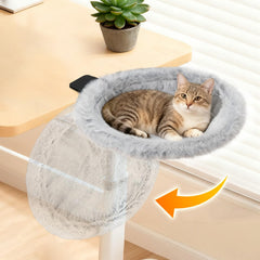 Pawaboo cama-escritorio-gato con abrazadera protege la mesa y ofrece descanso cercano