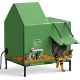 Pawaboo casa gatos calefactada exterior, refugio cálido para días fríos al aire libre.