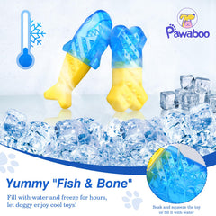Mordedor Pawaboo de dos piezas, ideal para juego y alivio del aburrimiento.