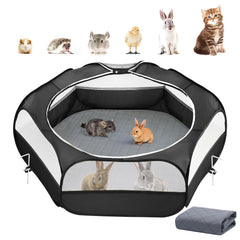 Pawaboo jaula-mascotas compacta para juego seguro en interiores y exteriores.