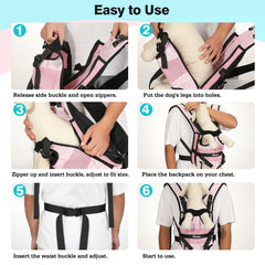 Pawaboo Mochila Portador Piernas Fuera, ideal para perros activos durante caminatas.