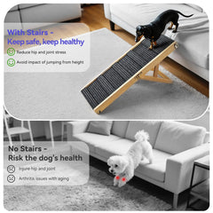 Pawaboo rampa para perros con 4 alturas permite adaptarse a distintos muebles.