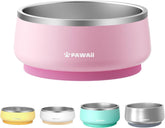 Pawaii tazón para perros con doble pared de acero inoxidable, resistente a golpes.
