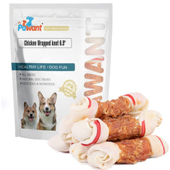 Pawant empaque 0,5 lb de hueso rawhide, práctico para perros pequeños.