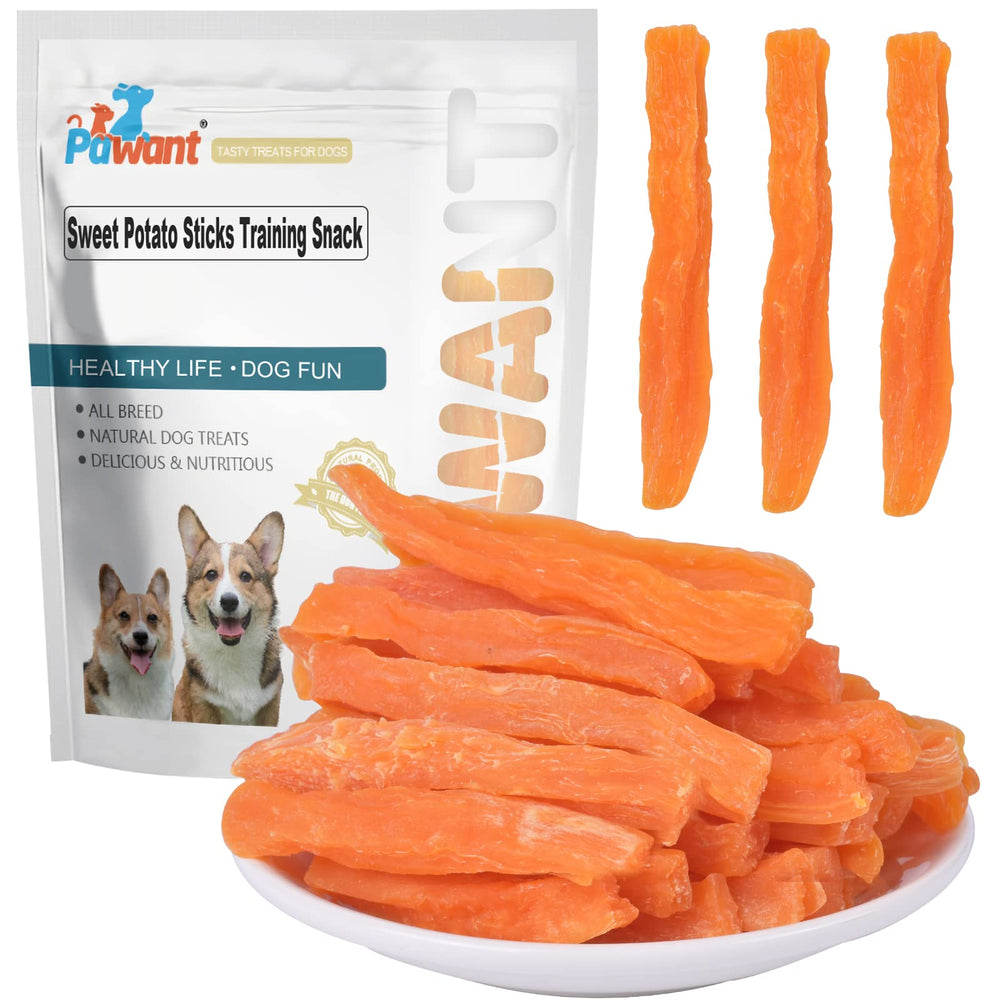 Golosinas Pawant patata dulce en empaque para perros, snack saludable.