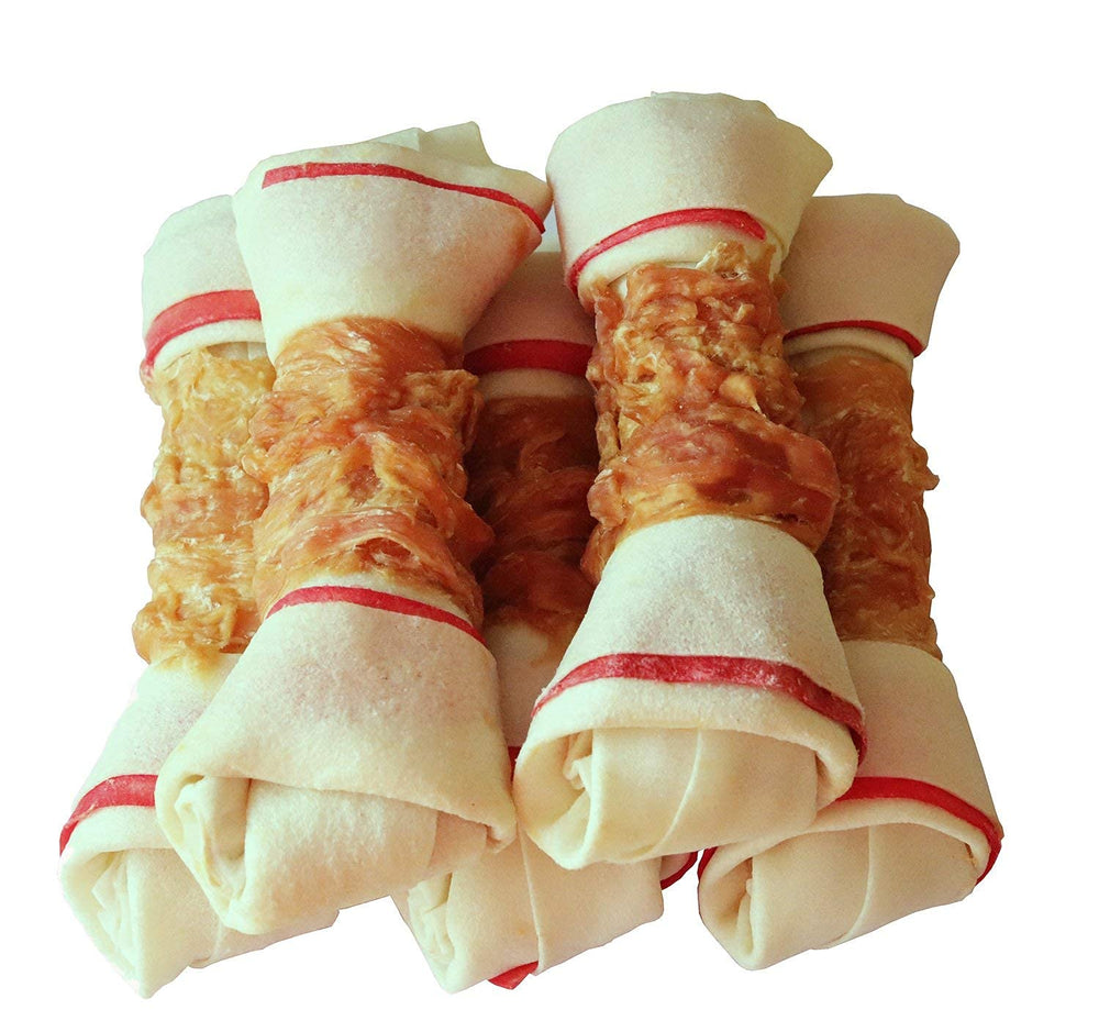 Pawant hueso rawhide envuelto en pollo de 6.5 pulgadas para masticación prolongada.