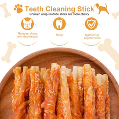 Pawant ingredientes naturales de pollo envueltos, snack saludable para perros.