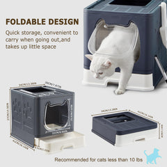 Pawayes caja de arena para gato con puerta frontal: acceso controlado para comodidad del felino