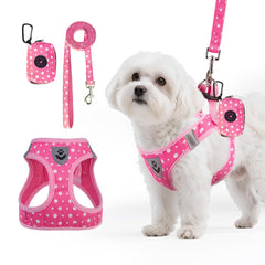 PAWCHIE arnés entrada rosa, ajuste suave para paseos diarios.