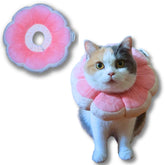 Pawcratean collar Elizabeth flor rosa ajustable para mascotas durante recuperación