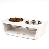 Pawfect Pets tazones elevados 4 pulgadas para perros pequeños y gatos, mejora postura al comer.