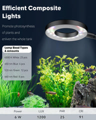 Pawfly luz led acuario espectro completo 6500K para colores fieles