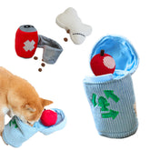 Pawfoo Lab, juguete con lata de basura para juego interactivo y estimulación olfativa.