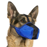 Pawfun Muzzle de malla para perro azul, tamaño L, comodidad durante paseos.