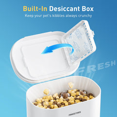 PAWGETHER Dispensador automático: interior con desecante para mantener la comida seca