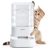 PAWGETHER Dispensador de gravedad para mascotas, suministro constante de agua para gatos y perros.