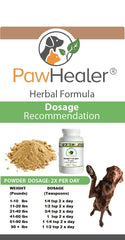 PawHealer: polvo herbal de 100 g para uso diario y bienestar urinario canino.