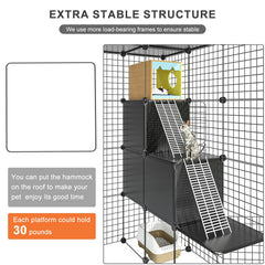 PAWING jaula de metal con diseño multi-puerta para facilitar acceso y limpieza.