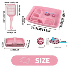 PAWISE conjunto de cuencos dobles rosa para comidas y agua en casa