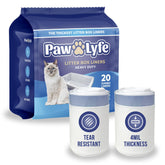 PawLyfe: bolsas jumbo para caja de arena 36x18 de 4 mil, resistentes.