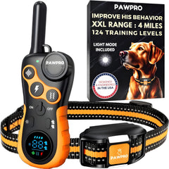 PAWPRO collar de entrenamiento con rango de 4 millas para control remoto seguro.
