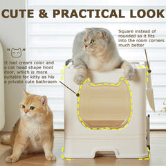 Pawsayes caja de arena con puerta ajustable para múltiples usos
