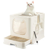 Pawsayes caja de gatos con tapa y entrada superior para uso diario cómodo