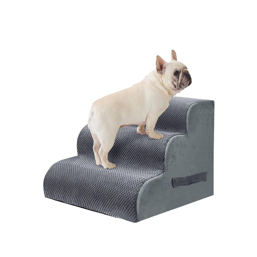 PAWSCART escaleras de tres pasos, gris, para subir a cama o sofá con agarre seguro