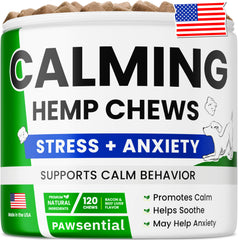 Pawsential, empaque de gomitas calmantes para perros, promueve tranquilidad
