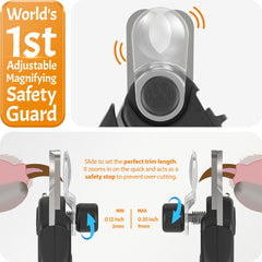 Pawsibility Corta-Uñas con seguridad magnificador protege la piel durante el corte.