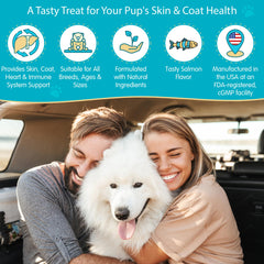 Pawsitive Wanderfound Omega-3 para perros: piel suave e hidratada.