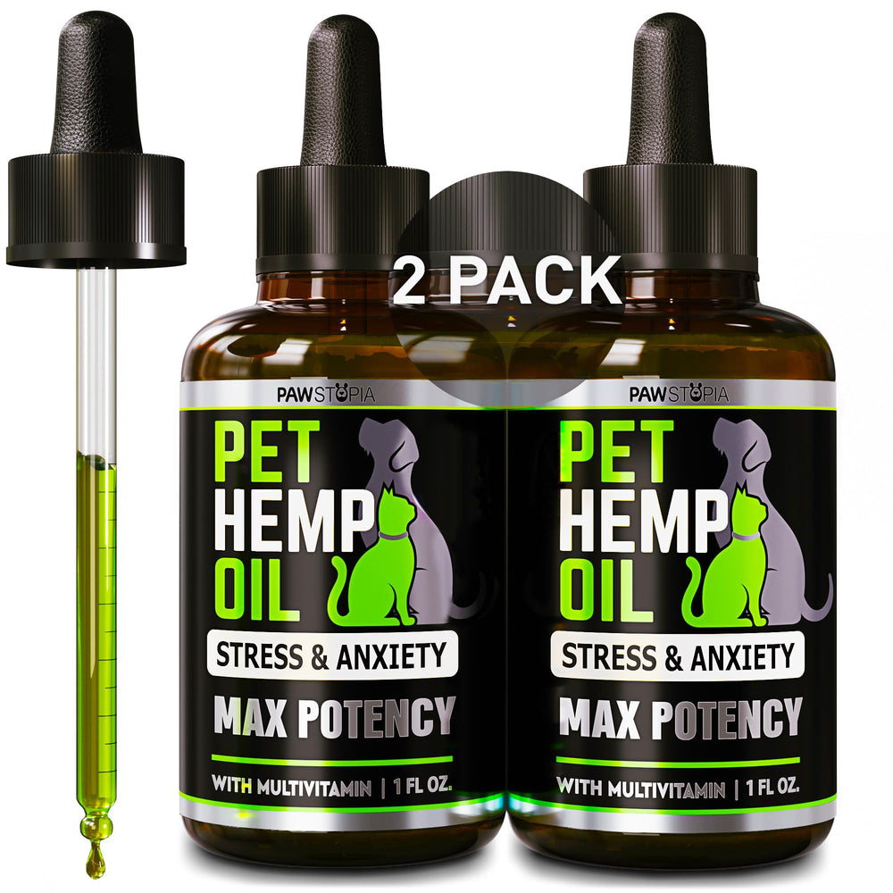 Pawstopia: bote de aceite de cáñamo para perros y gatos favorece la calma.