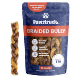 Pawstruck Bully Sticks trenzados de 7 pulgadas para masticación durable.