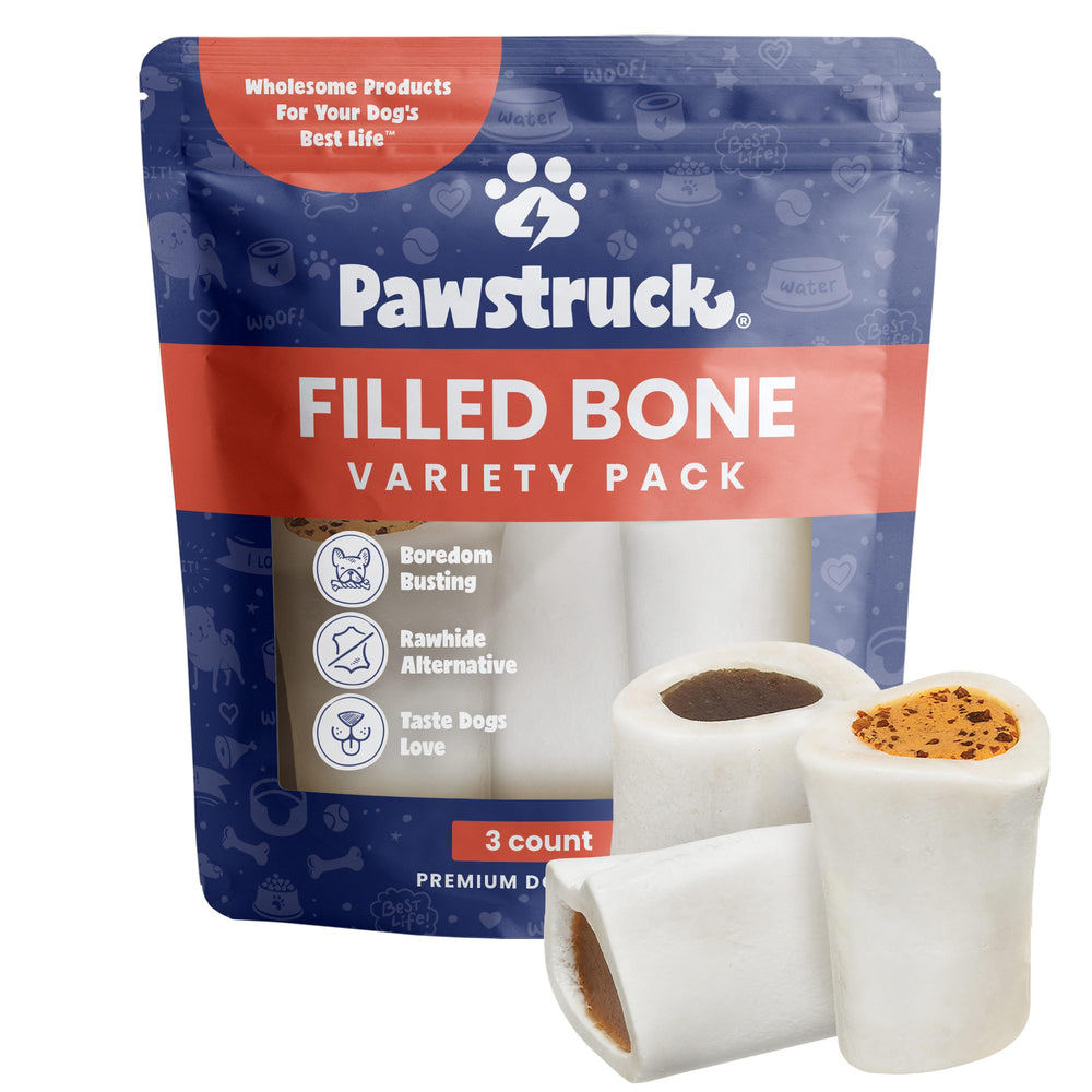 Pawstruck Hueso relleno de mantequilla de maní, ideal para perros activos.