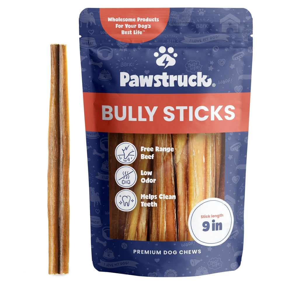 Pawstruck palitos bully de 9 pulgadas, sabrosos y duraderos para perros activos.