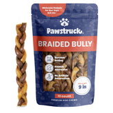 Pawstruck palitos bully trenzados de 9 pulgadas en empaque, masticación duradera