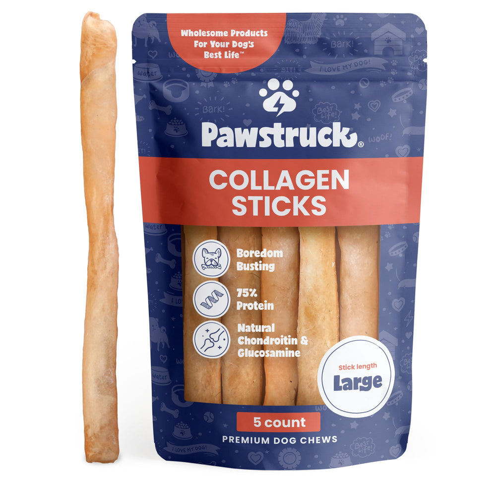 Pawstruck palitos de colágeno de res de 12 pulgadas para perros, snack proteico