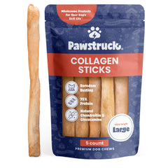 Pawstruck palitos de colágeno de res de 12 pulgadas para perros, snack proteico